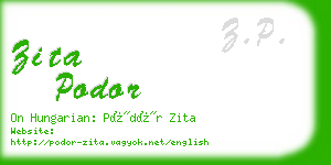 zita podor business card